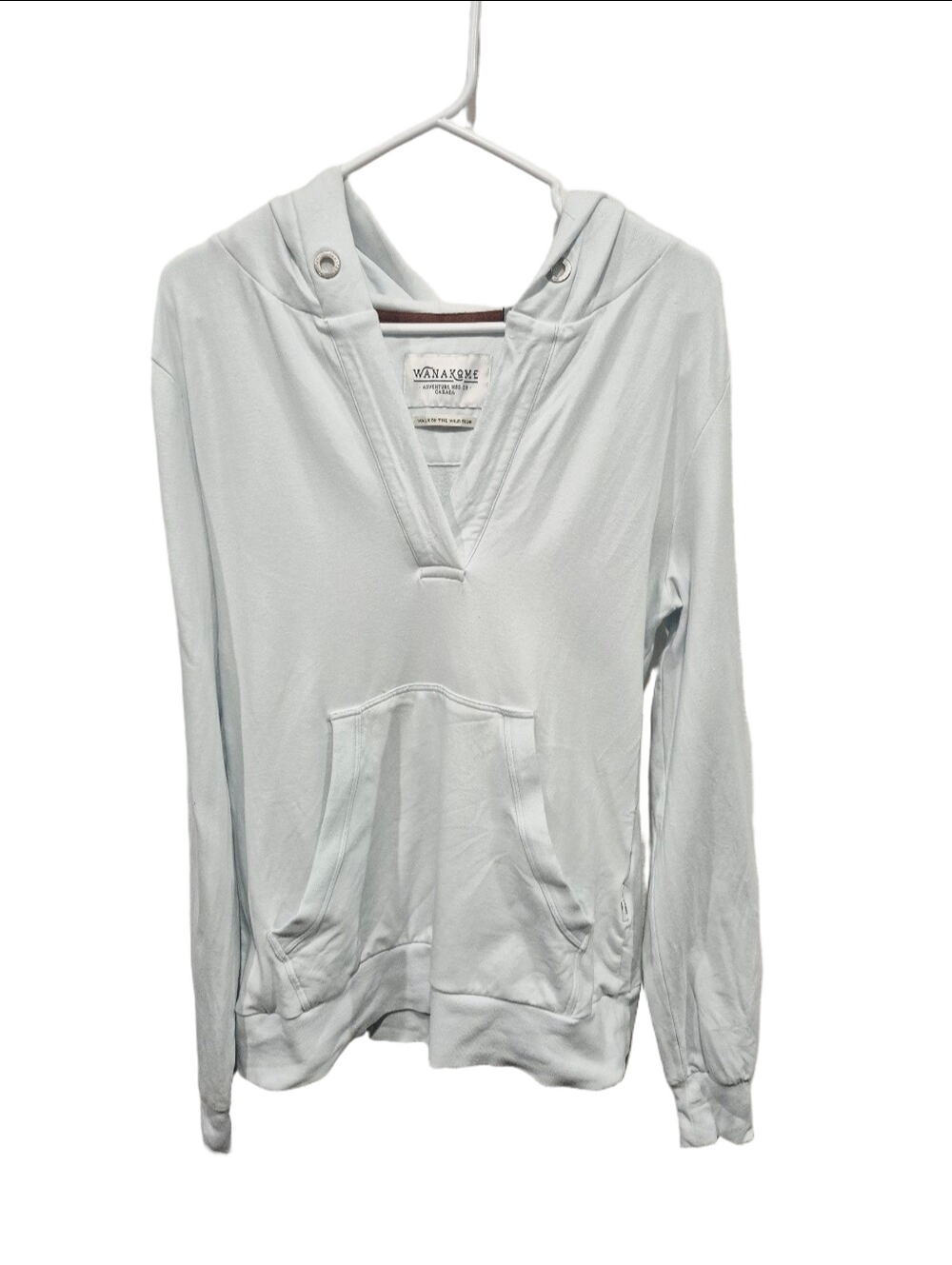 Wanakome Pale Blue Cowl Pullover Hoodie
